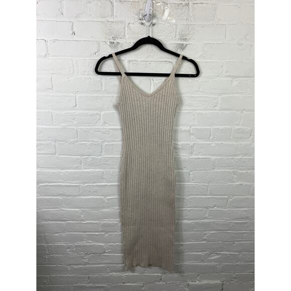 7 For All Mankind Women's Ribbed Knit Midi Tank Dress Sleeveless Gray Size XS - Picture 1 of 4